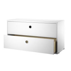 Chest 2 drawers - white - W78xD30xH42 cm - String Furniture