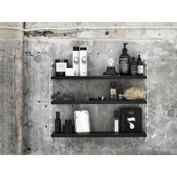 58x20cm - 3-pack shelves - Black stained ash - String Furniture