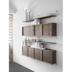 78x20cm - 3-pack shelves - Walnut - String Furniture