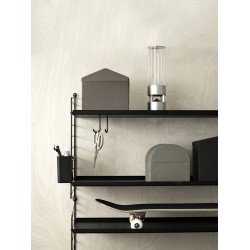 78x30cm - metal shelf, low edge - black - String Furniture