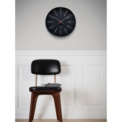 21cm - horloge Bankers - cadran noir