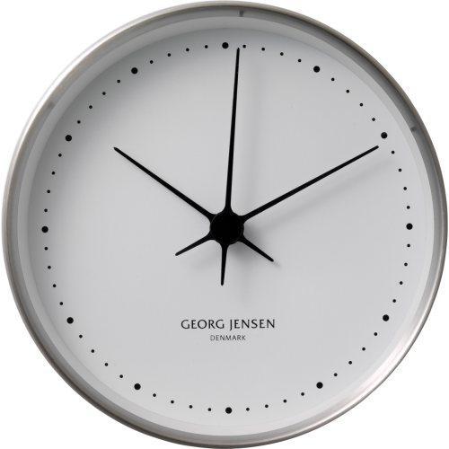 Horloge Koppel - Ø10cm - acier Inoxydable, cadran blanc