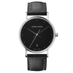 Koppel 32mm - quartz, black dial, black leather