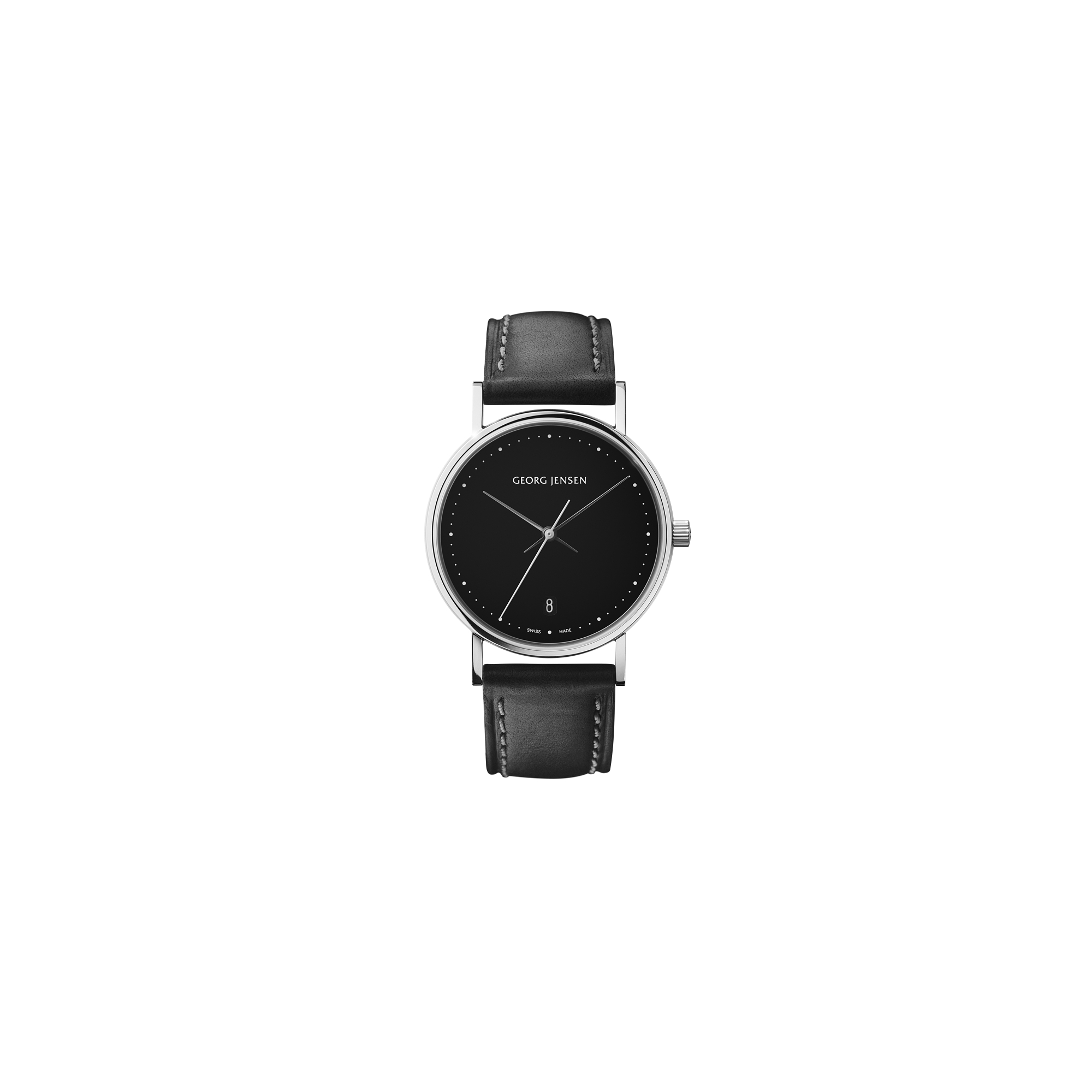 Koppel 32mm - quartz, black dial, black leather