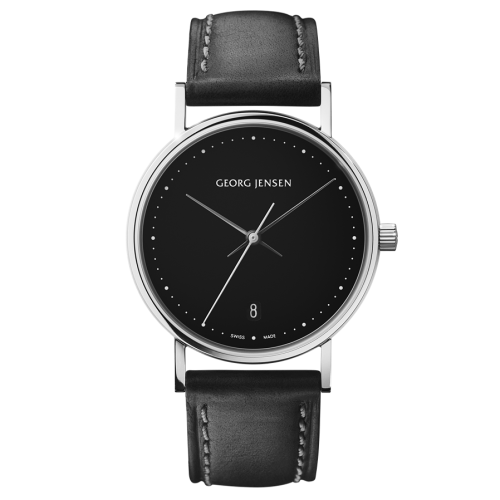 Koppel 32mm - quartz, black dial, black leather