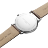 EPUISE - Koppel 38mm - quartz, cadran blanc, cuir marron