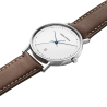 EPUISE - Koppel 38mm - quartz, cadran blanc, cuir marron