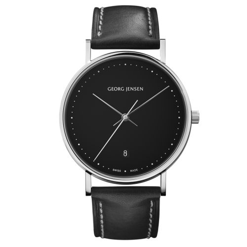 Koppel 38mm - quartz, black dial, black leather