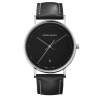 Koppel 38mm - quartz, cadran noir, cuir noir