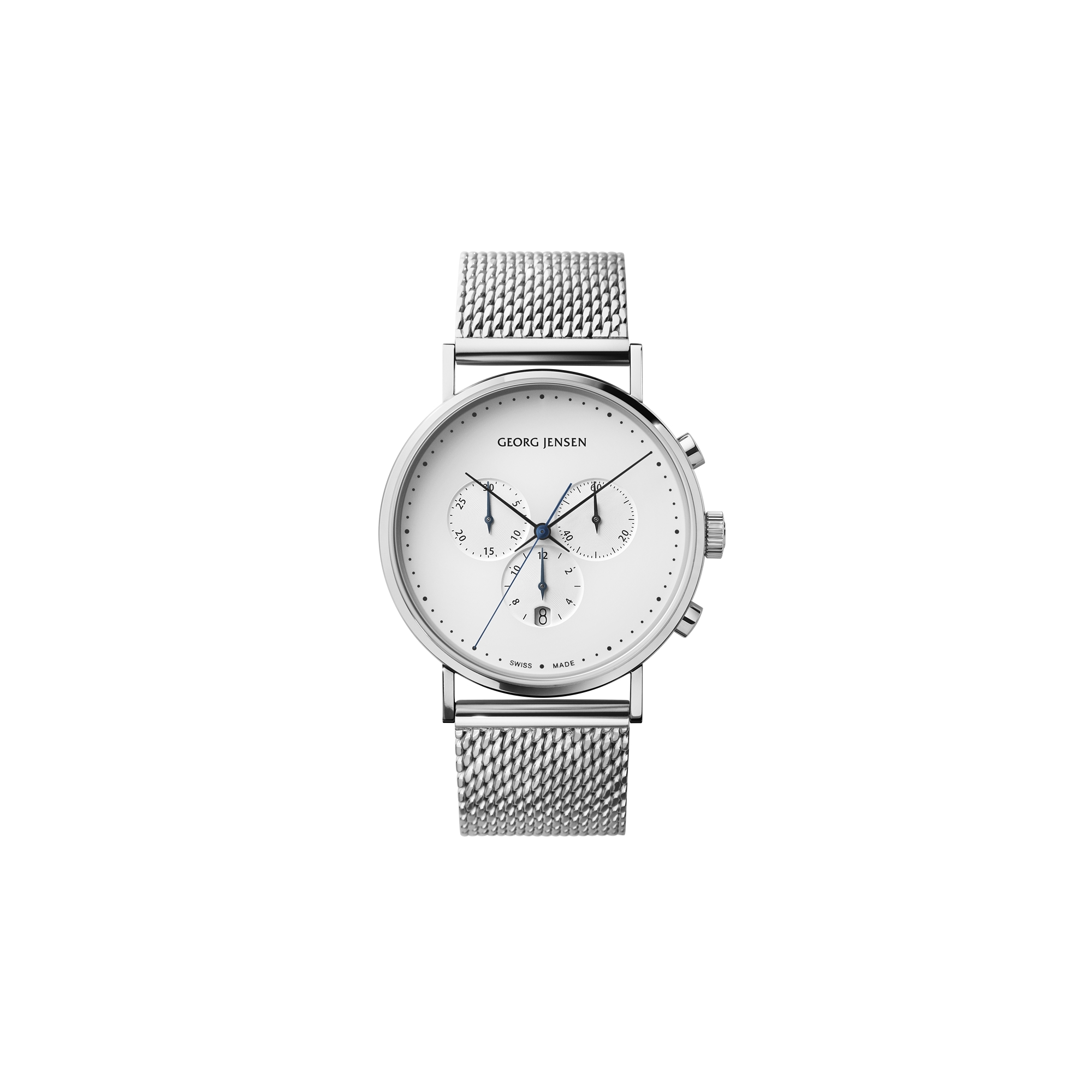 Koppel 41mm - quartz, chronograph, white dial, bracelet strap