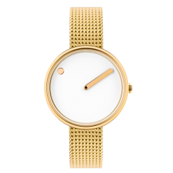 Picto Ø30mm - polished gold/white, matt gold mesh