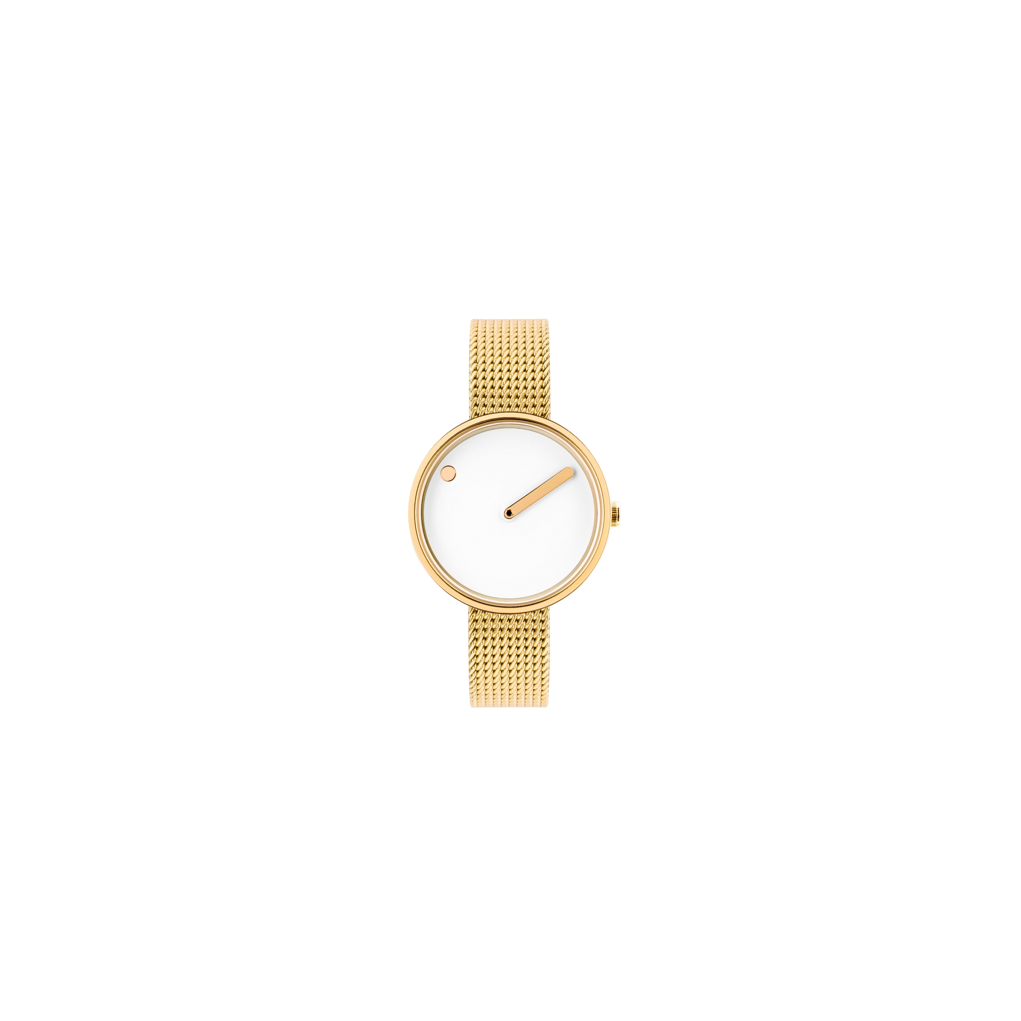 Picto Ø30mm - polished gold/white, matt gold mesh