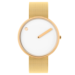 Picto Ø40mm - polished gold/white, matt gold mesh