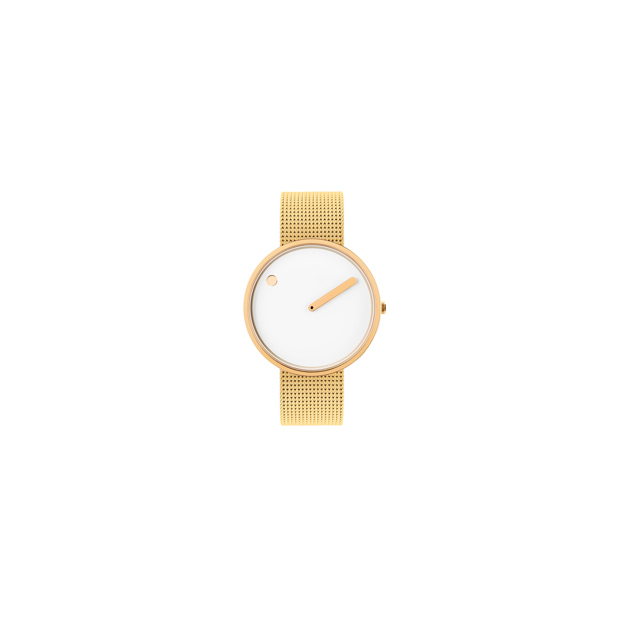 Picto Ø40mm - polished gold/white, matt gold mesh