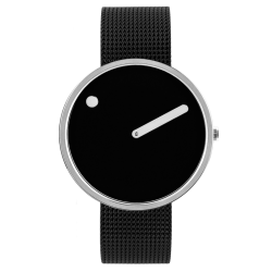 Picto Ø40mm - polished steel/black, matt black mesh