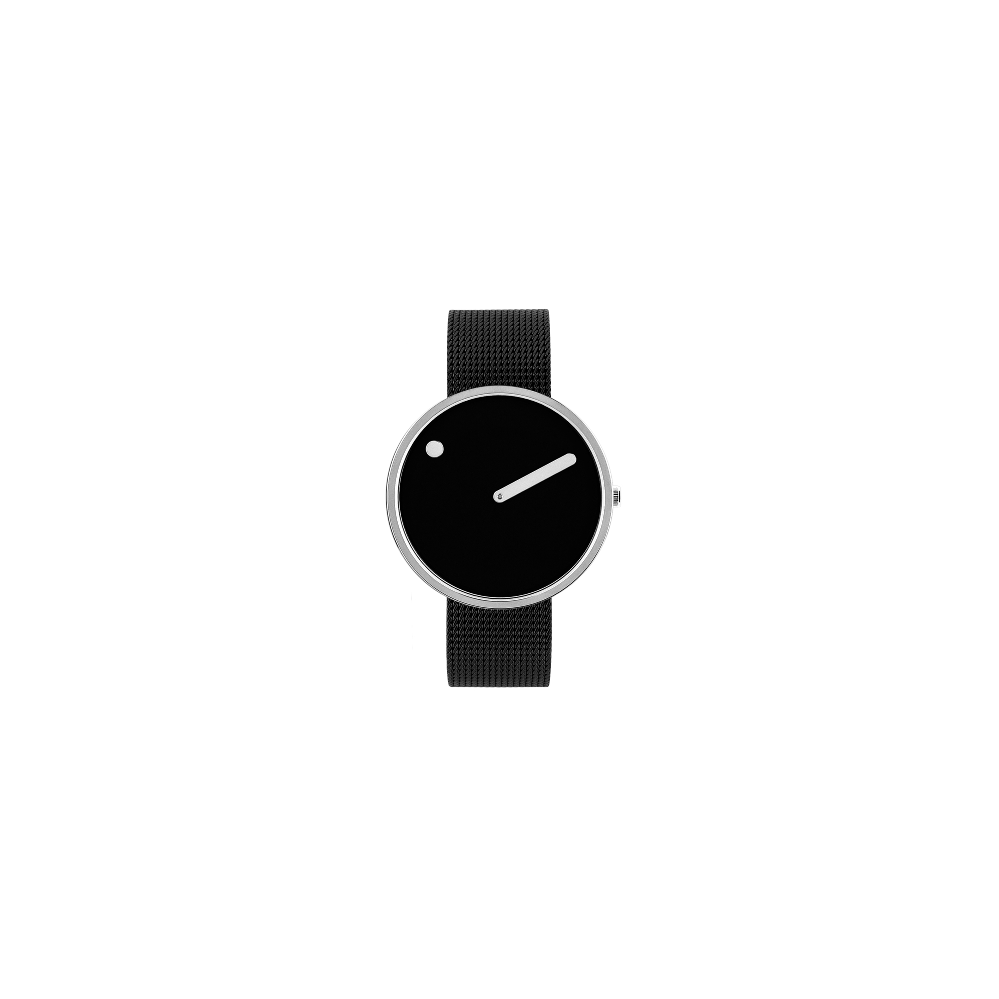 Picto Ø40mm - polished steel/black, matt black mesh