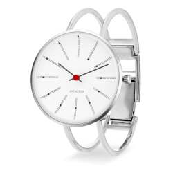 Bankers watch - Ø30 or Ø34 mm - steel/white, bangle