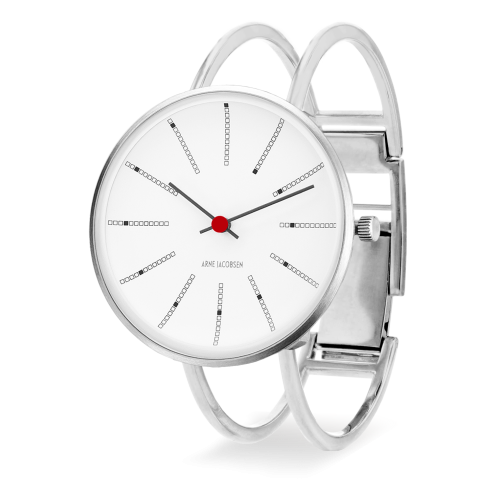 Bankers watch - Ø30 or Ø34 mm - steel/white, bangle