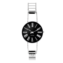 Montre Roman 40mm - acier/noir, bracelet jonc