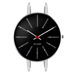 Bankers watch - Ø34 mm - steel/black, bangle