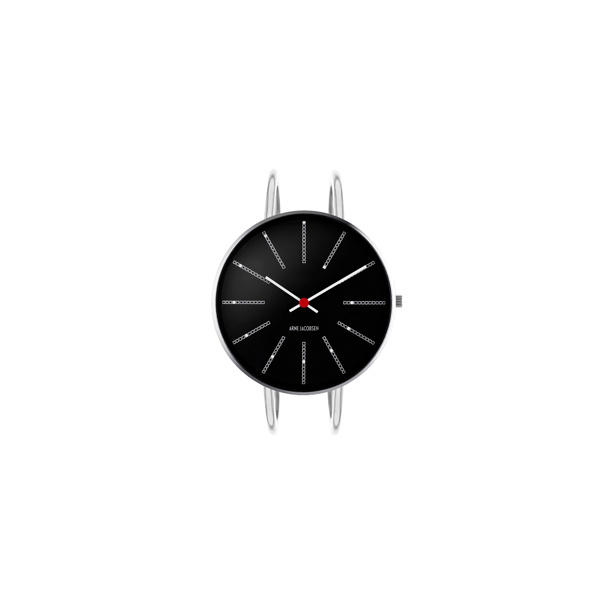 Bankers watch - Ø34 mm - steel/black, bangle