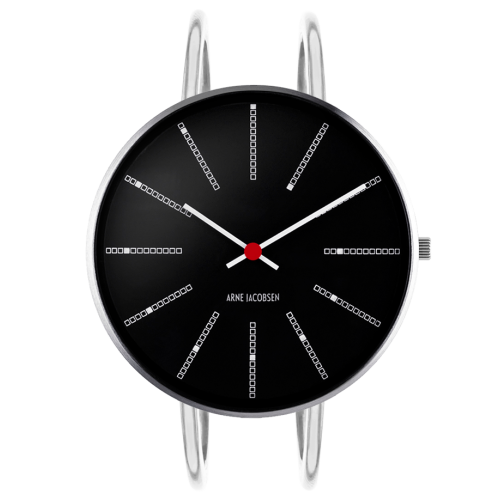 Bankers watch - Ø34 mm - steel/black, bangle