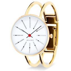 Bankers watch - Ø30, Ø34 or Ø40 mm - gold/white, bangle