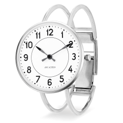 Station watch - Ø34 mm - steel/white, bangle