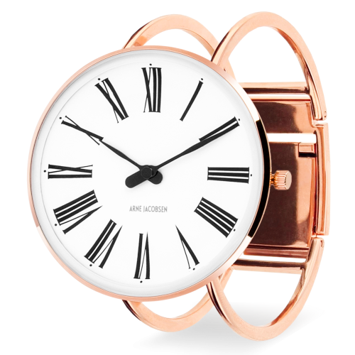 Montre Roman - Ø30, Ø34 ou Ø40 mm - or rose/blanc, bracelet jonc