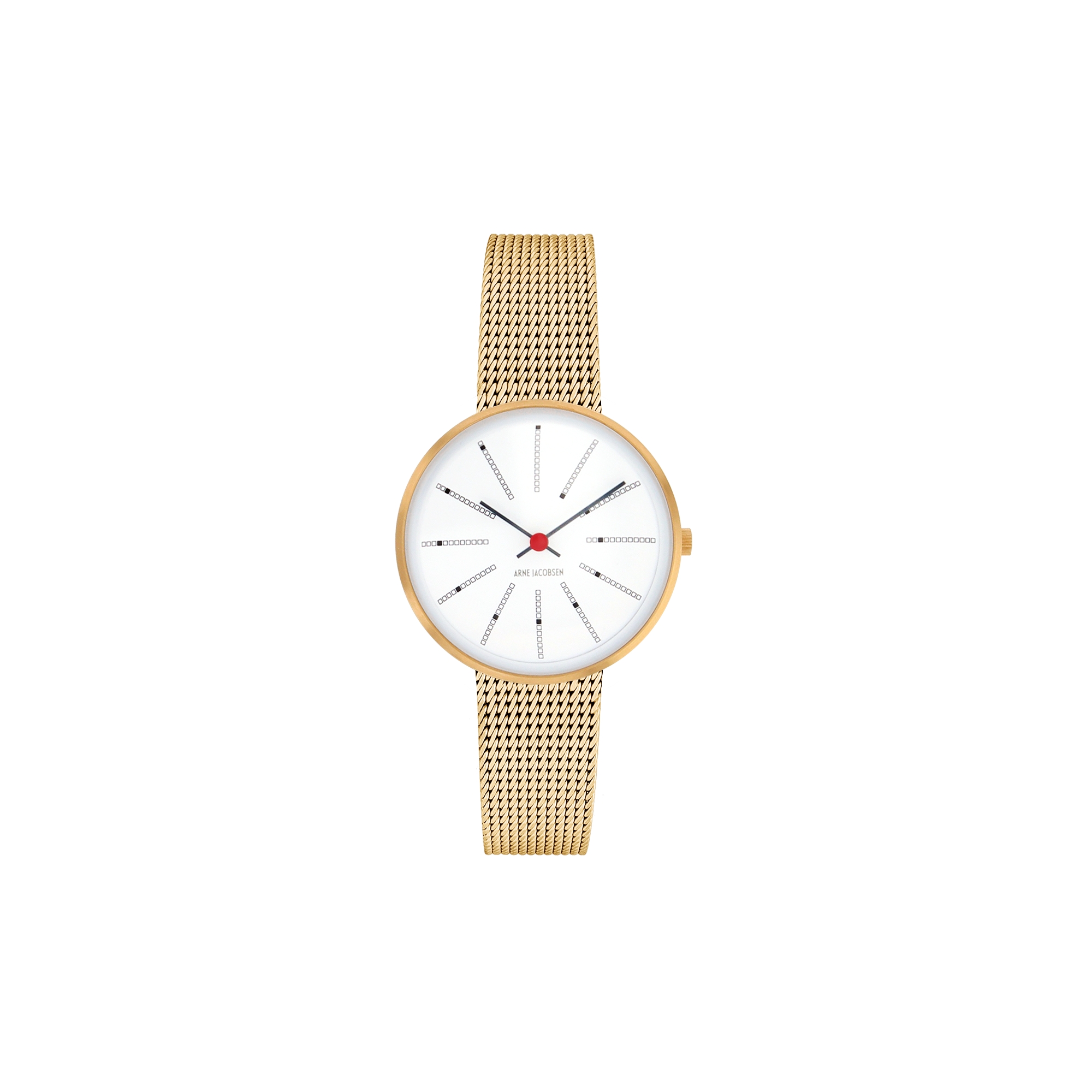 Bankers watch - Ø30mm - Gold/white, mesh band