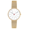 Bankers watch - Ø30mm - Gold/white, mesh band