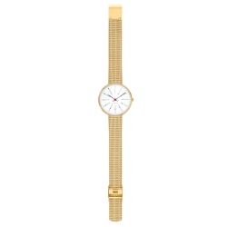 Bankers watch - Ø30mm - Gold/white, mesh band