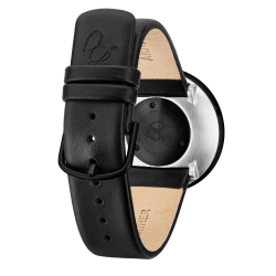 SOLD OUT City Hall watch - Ø40mm - black/white, black leather strap