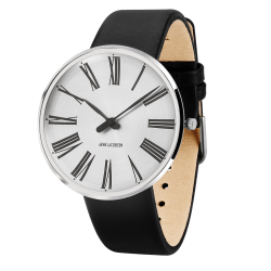 Montre Roman Sunray - Ø40mm - acier inox, cuir noir