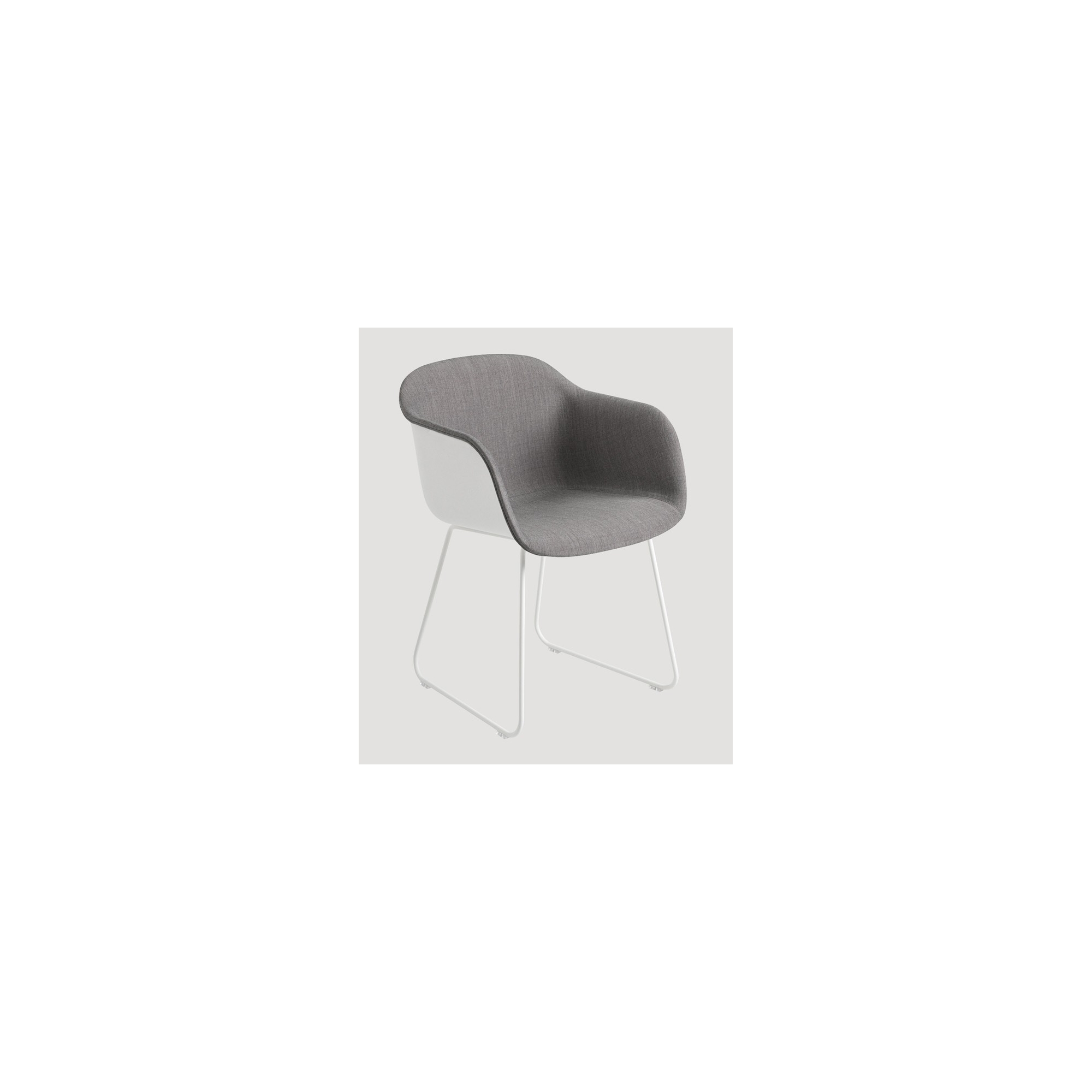 white + Remix 133 / white - Fiber sledge base, with armrests - Muuto