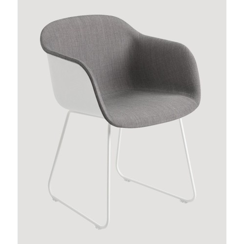 white + Remix 133 / white - Fiber sledge base, with armrests - Muuto