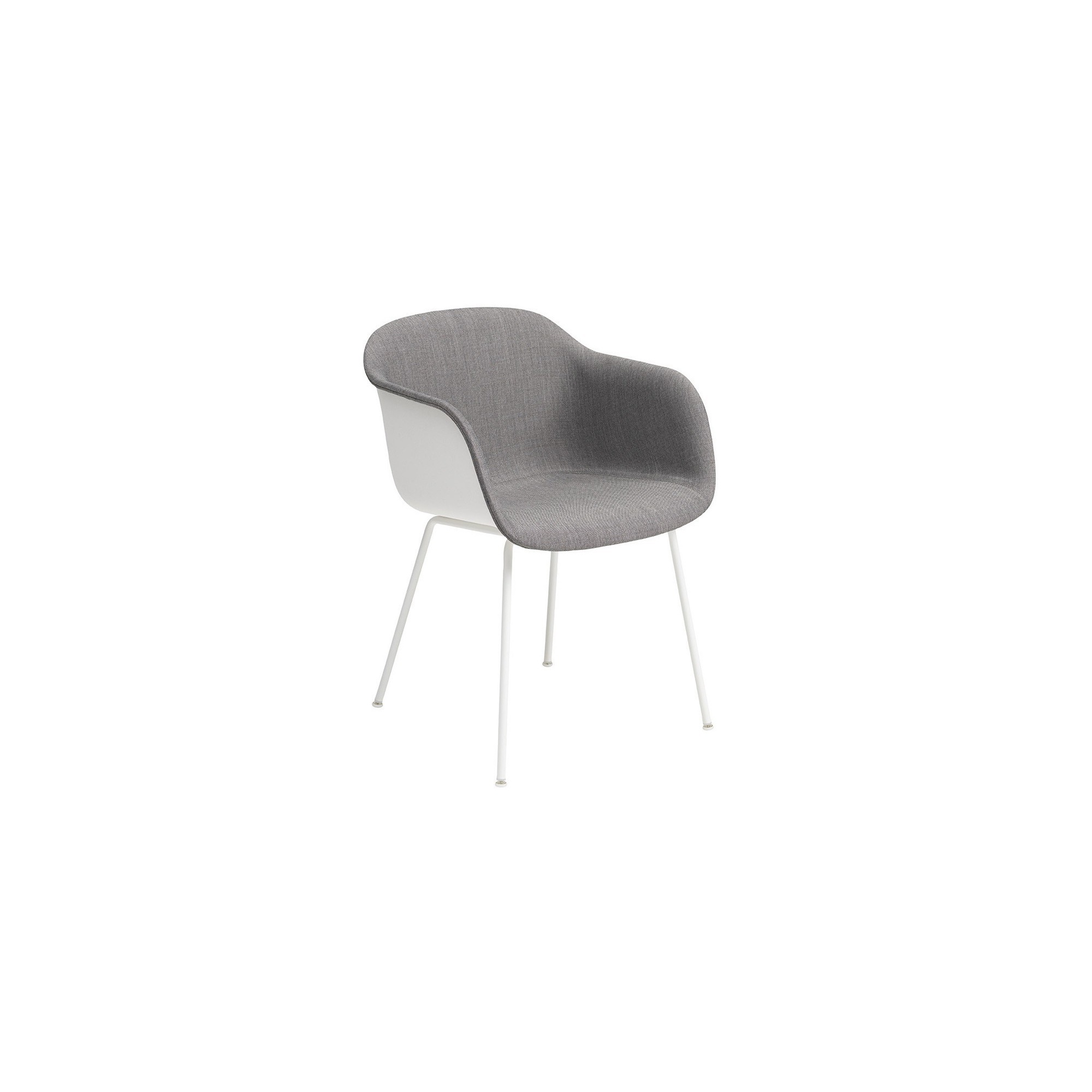 white + Remix 133 / white - Fiber tube base, with armrests - Muuto