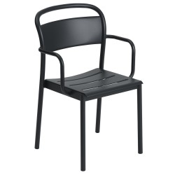 fauteuil de table noir - Linear Steel - Muuto