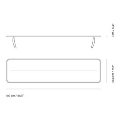 seat pad bench 170 black - Linear Steel - Muuto