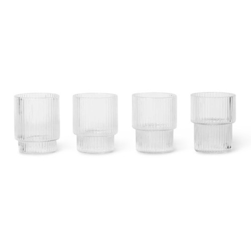 4 mini glasses – clear – Ripple - Ferm Living