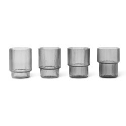 4 small glasses – smoked grey – Ripple - Ferm Living