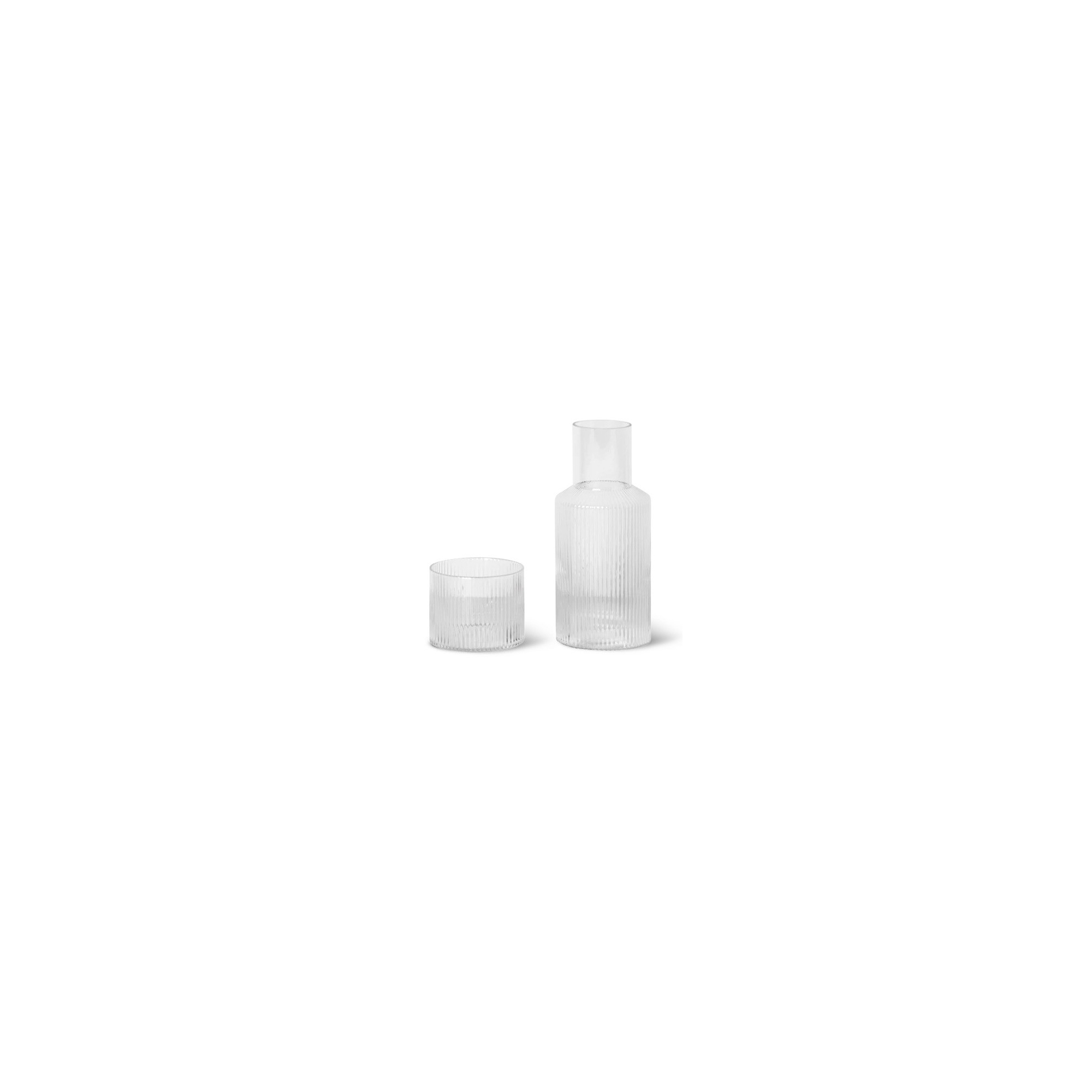 lot petite carafe + verre Ripple transparent - Ferm Living