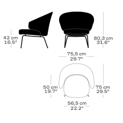 Let lounge chair, metal base – SH210 - Fritz Hansen