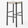 Betty Stool TK8 (H76 cm) – Black / Natural linen - &Tradition