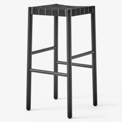 Betty Stool TK8 (H76 cm) – Black / Black linen - &Tradition