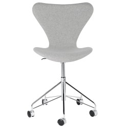 fully upholstered, Divina Melange 120 light grey - 3117 - Fritz Hansen