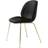 Black Basic leather + semi matt brass base - Beetle Chair - Gubi