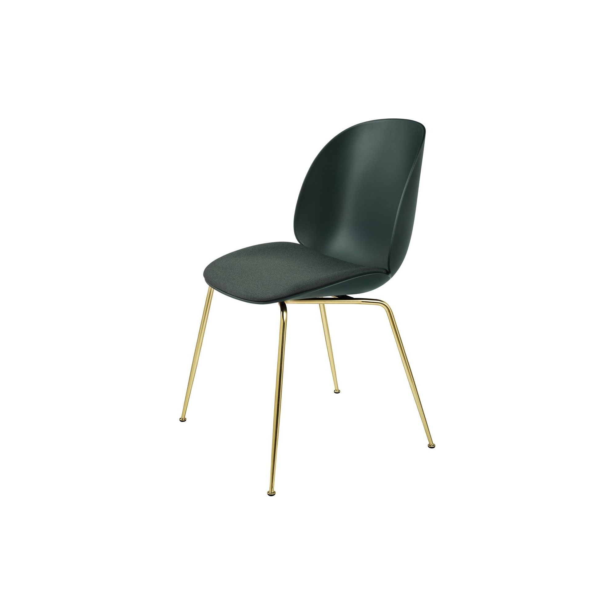 Dark green shell - seat Messenger 087 - semi mat brass legs – Beetle chair - Gubi