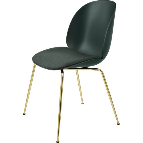 Dark green shell - seat Messenger 087 - semi mat brass legs – Beetle chair - Gubi