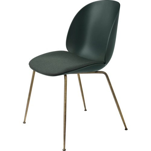 Dark green shell - seat Messenger 087 - antique brass legs – Beetle chair - Gubi